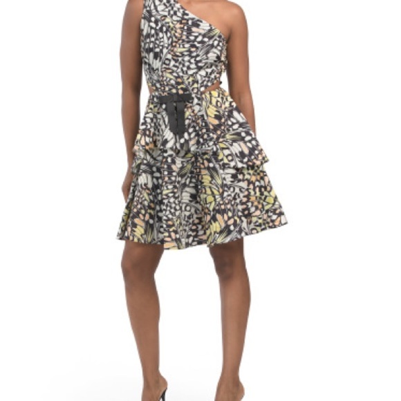 Butterfly Cut Out One Shoulder mini Dress (NWT) - Picture 3 of 14